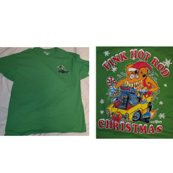 Ed Roth RAT FINK Christmas Holiday Santa Shirt Green Mens Size XL - Picture 1 of 4